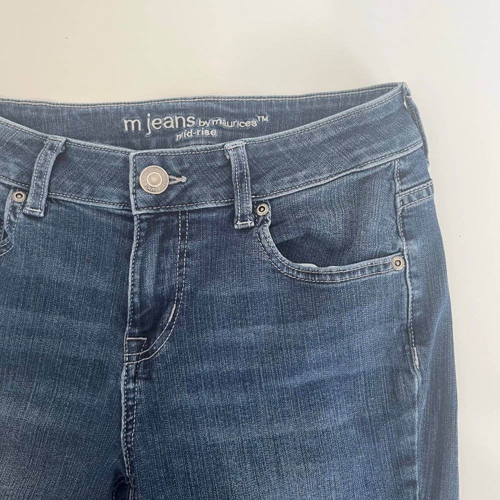 Maurices M Jeans Mid-Rise Straight Leg Dark Wash Blue Denim Size 4 Short